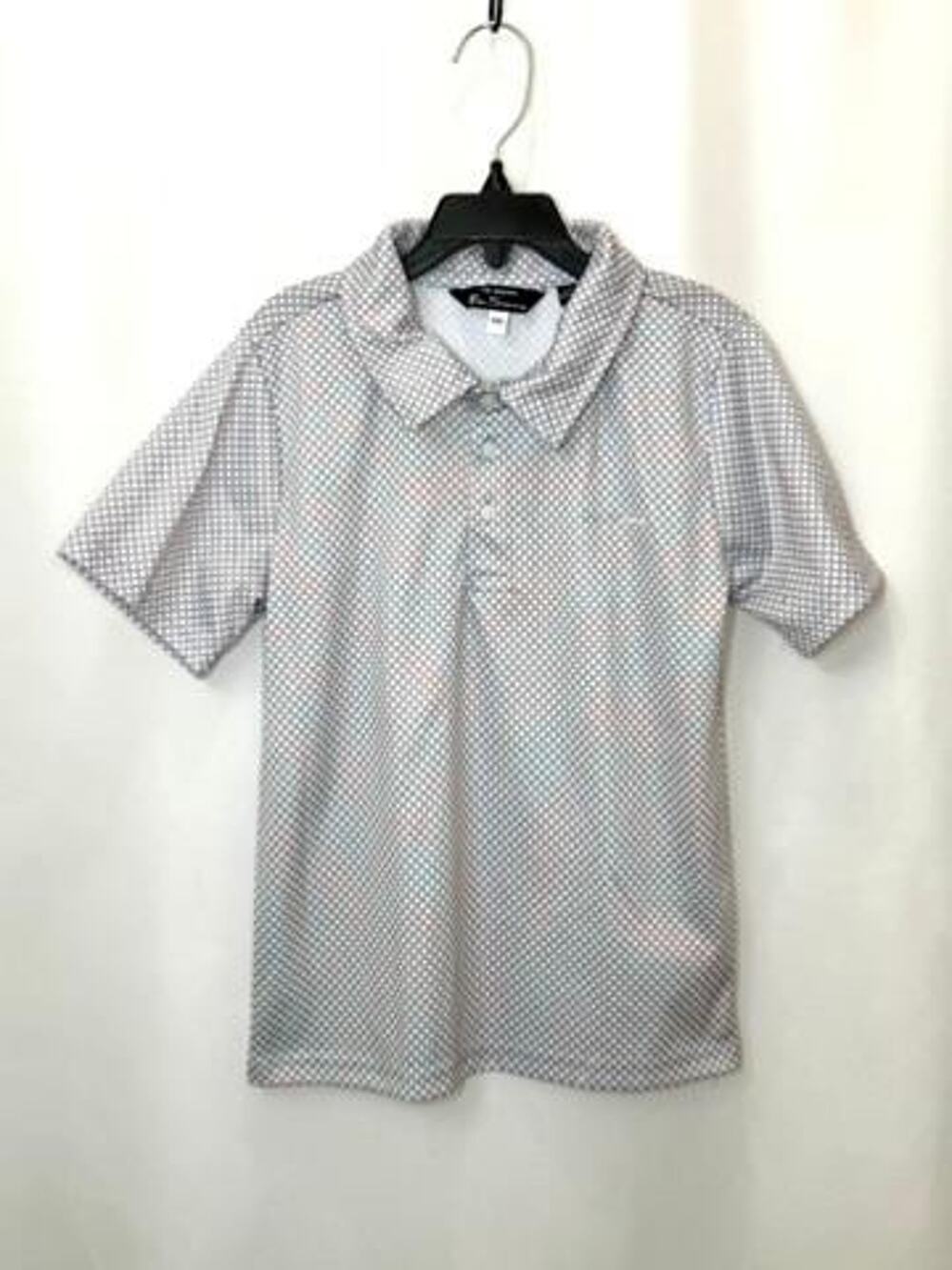 Ben Sherman Boys Polo Shirt Size S 8 Blue Orange Geometric Short Sleeve Casual